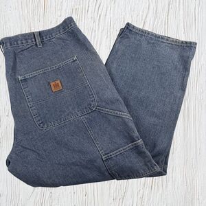 International Harvester Farmall Carpenter Jeans Mens 44x30 Blue Denim Workwear
